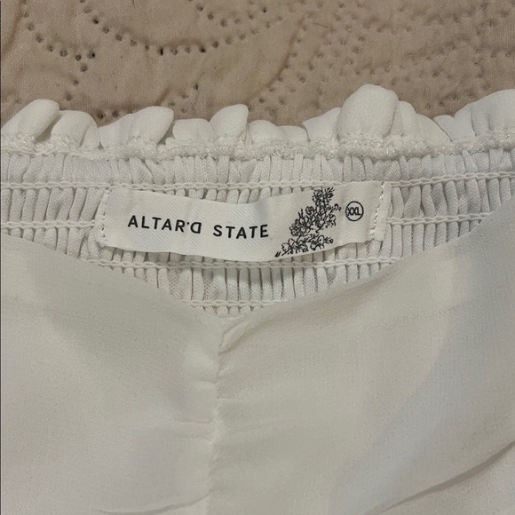 Altar'd State White Puff Sleeve Mini Dress - Picture 2 of 12